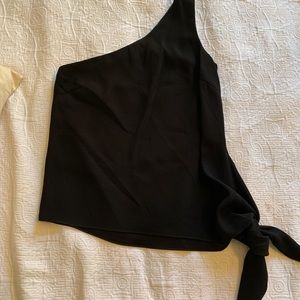 Asymmetric BCBG Tie Side Top